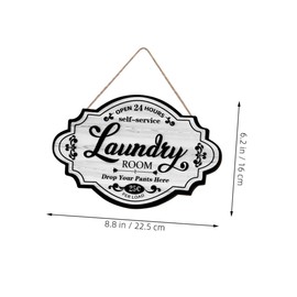 Luxshiny Wooden Laundry Hanging Sign Rustic Wall Decor for Laundry Rooms Vintage Plaque and for Farmhouse Aesthetic