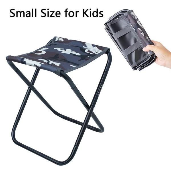 Camping Stool, Aoutacc 10.6 Inch Portable Folding Stool for Outdoor Travel Walking Hiking Fishing Garden Golf Beach, Foldable Camping Seat with Carry Bag (Camo - 8.9"x9.8"x10.6")
