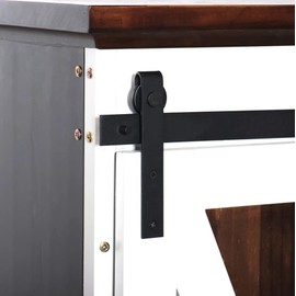 3FT Iron Mini Cabinet Sliding Barn Door Hardware-Sturdy&Smoothly-J Shape Hanger