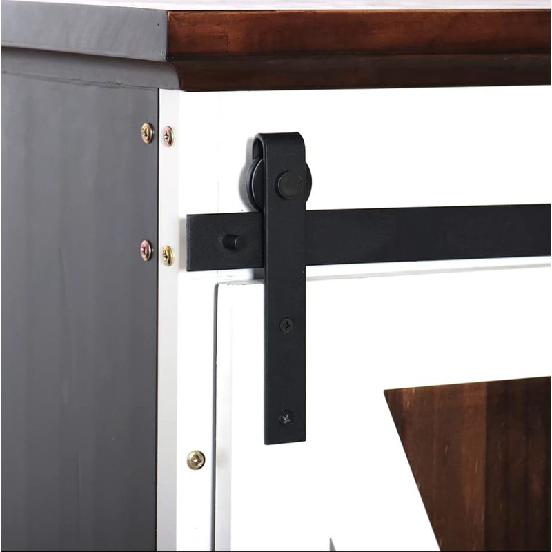 3FT Iron Mini Cabinet Sliding Barn Door Hardware-Sturdy&Smoothly-J Shape Hanger