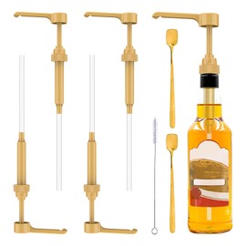 duisoad Pack of 7 Dosing Pumps, Pump Dispenser, Reusable Pump Dispenser for 750 ml Bottles with 28 mm Thread, with Straw Brush and Spoon