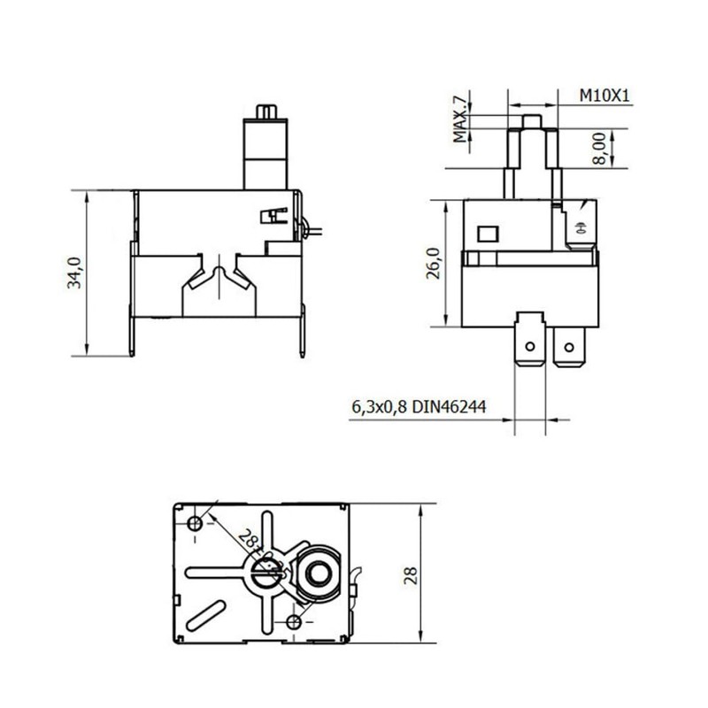 Thermostat Safety for Pellet Stove Capillaries 1.5 mt 90 110