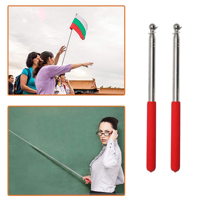ValueHall Handheld Flagpole 2Pcs Lightweight Extendable Stainless Steel Handheld Flagpole