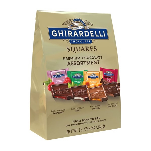 GHIRARDELLI Premium Assorted Chocolate Squares, Chocolate Assortment, 15.77 Oz Bag