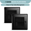 Evoges Black Brush 1 Gang Wall Outlet Entry Plate (1)