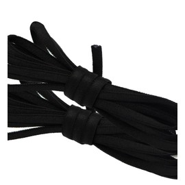5mm Round Black/White Elastic Cord 1 5 10 20 50 100 Yards for Face Mask, Apparel, DIY Headband (Black, 20yd)