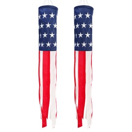 THQZLH 40 Inch American Windsocks (2 Pack) - Our Robust, Heavy-Duty Wind Socks for Outside are Tough, Functional, and Ideal July 4th Decor.