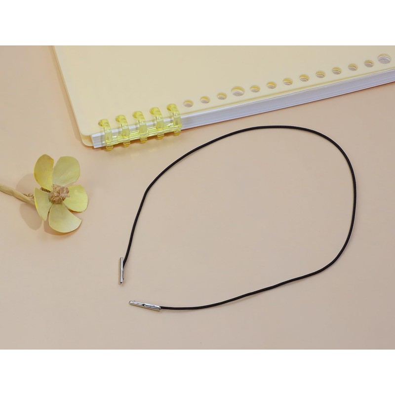 ONLYKXY 40pcs Black Elastic Cords with Metal Ends 37cm Soft