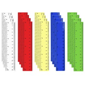 20Pcs Color ruler 15cm, 6Inch Straight Ruler with Centimeters and Inches, Shatter Resistant Rulers for School Classroom Home Office Teaching Teachers Designers Measured Objects Geometric Drawings