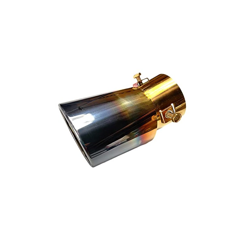 R-STYLE Oval Type Stainless Steel Muffler Cutter (Black Gold)