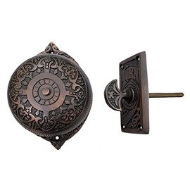 Adonai Hardware"Jaalam" Brass Manual Old Fashion Door Bell or Twist Door Bell or Hand-Turn Door Bell (Oil Rubbed Bronze)