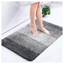 IVOMENT Alfombra de Baño Lujosa 40x60 CM, Tapete de Microfibra Extrasuave y Absorbente (Gris Claro)