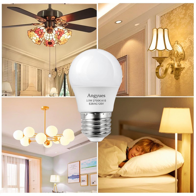 Angyues Low Watt Light Bulbs, 1.5W LED Bulb Equivalent 15W20W