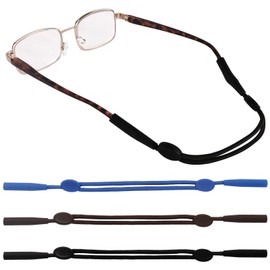PiqueGlo Rope Glasses Straps Non-Slip Ear Hook Cover for Sports Glasses Non-Slip Cover for Glasses with Drop Protection Adjustable Ai Glasses Strap, Blue Brown Black 40 cm