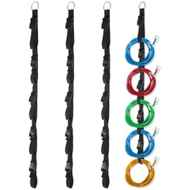 Toyosport 4 PCS Extension Cord Holder Organizer, 5 Slots Heavy Duty Cord Hanging Strap, Adjustable Cord Storage Holder with Quick Release Buckle