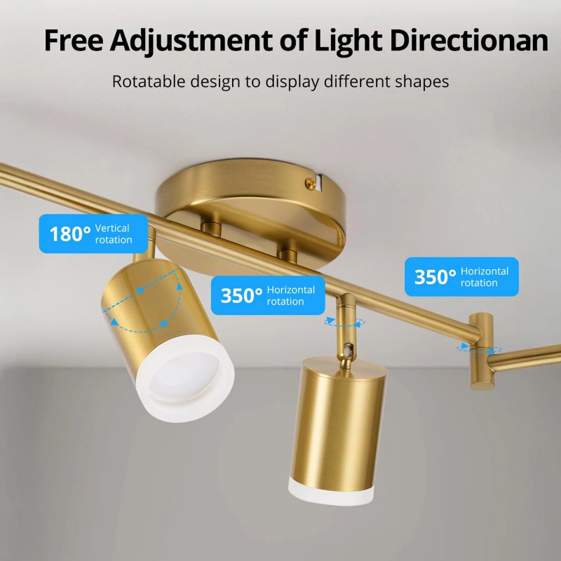 6 Light Track Lighting Gold Track Lighting Fixtures Ceiling LED