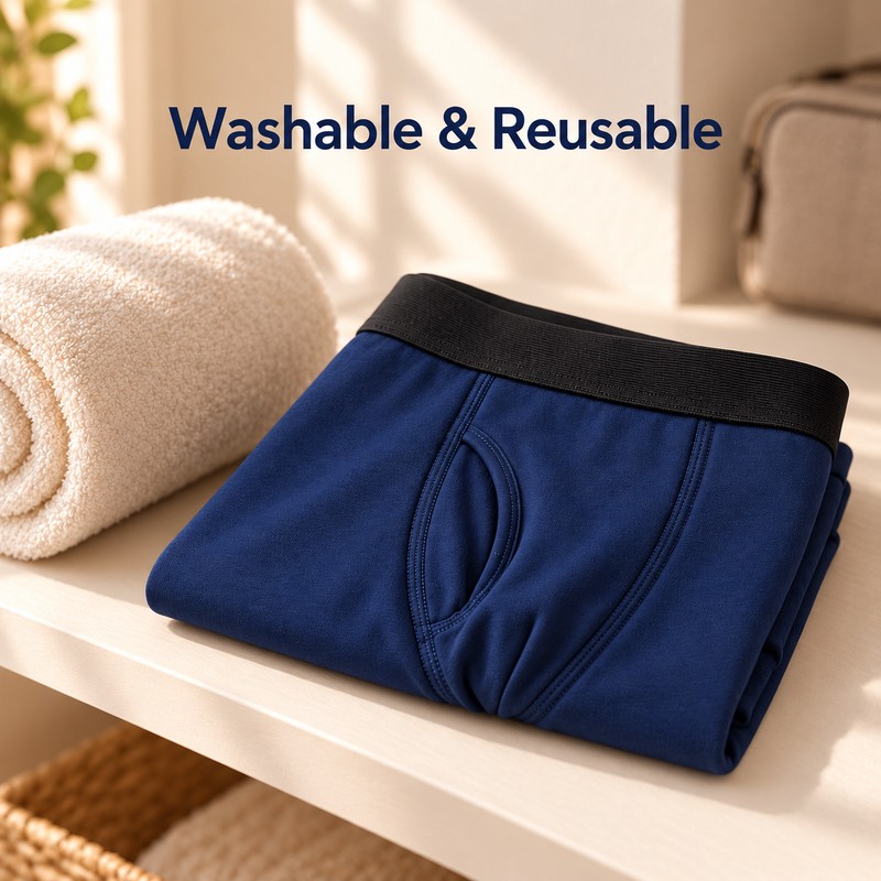 Men's Absorbent Incontinence Boxer Shorts for Urinary Leaks – Washable