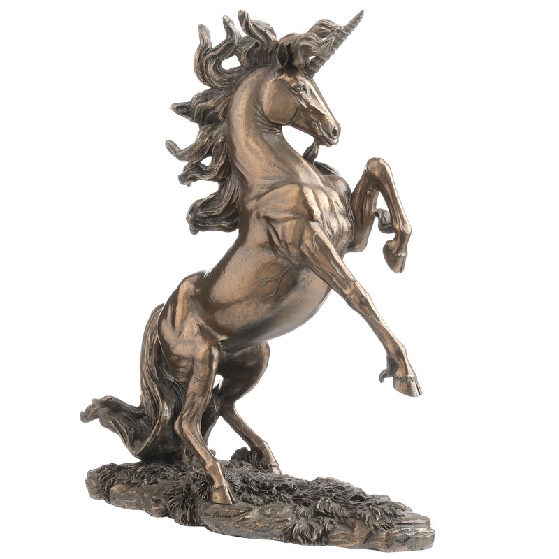 Veronese Design 11 3/4 Inch Rearing Unicorn Cold Cast Resin