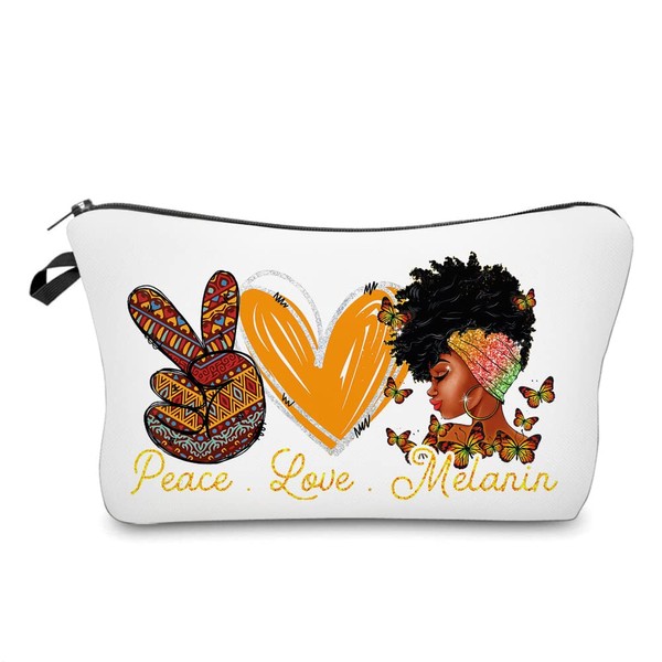 African American Makeup Bag for Purse Afro Black Cosmetic Bags for Women Inspirational Gift Small Funny Cosmetics Pouch Travel Bag Cases for Toiletries Accessories Organizer