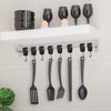 FORETOGO 8 Pcs Leather S Hooks,Multifunctional S-Hook with Leather Loop,Black