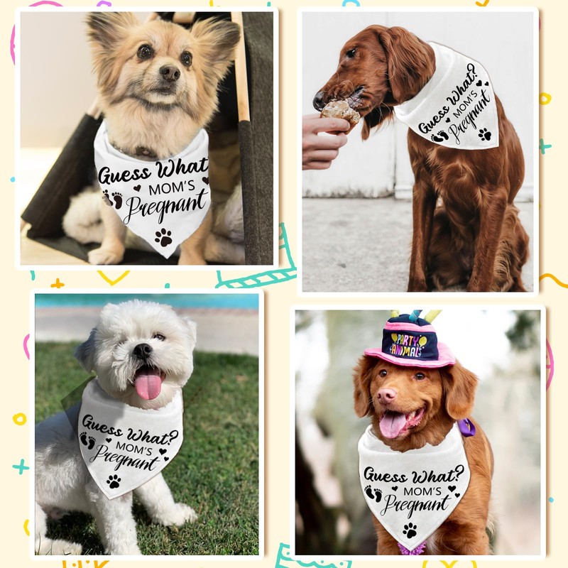 arricraft 1 Pc Pet Dog Bandana, White Pregnancy Announcement Reveal