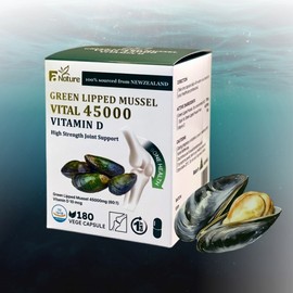 Green-Lipped Mussel Vitamin 45000 Vitamin D 6-Month Supply 1 Bottle (180 Capsules x 6 Months Supply)