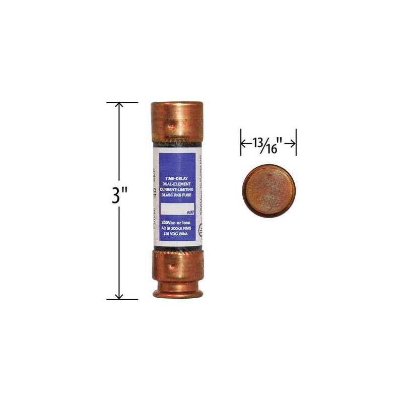 TR40R - 40 Amp 250V Class RK5 Dual Element Time