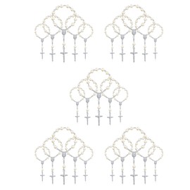 150Pcs Baptism Rosary Beads Finger Baptism Rosaries Faux for Baptism Favors Favors Communion Favors