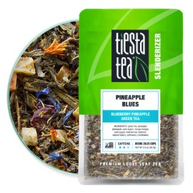 Tiesta Tea - Pineapple Blues, Blueberry Pineapple Green Tea, Loose Leaf, Up to 25 Cups, Make Hot or Iced, Medium Caffeine, 2 Ounce Resealable Pouch