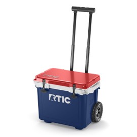 RTIC 22 QT Ultra-Light Wheeled Cooler with Handle, Hard Insulated Portable Ice Chest Box for Beach, Drink, Beverage, Camping, Picnic, Fishing, Boat, Barbecue, Patriot