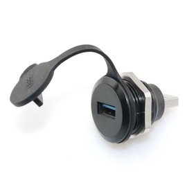 Lind Kitchen USB3.0 Male to Female Threaded Fixing Adapter 5Gbps USB3.0 Plug to Socket Round Waterproof Converter USB3.0 Data Connector Mount Socket, for USB Data Transfer/Charging