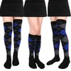 Pack of 2 Warm Winter Knee Socks Checked Pattern Inner