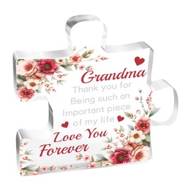 ORIGACH Grandma Birthday Gifts from Granddaughter Grandson, Acrylic Plaque Best Granny Presents for Mothers Day Thanksgiving