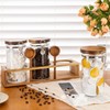 Yangbaga Glass Sugar Coffee Canister with Shelf, 3 x 45OZ