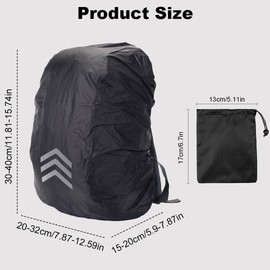 2-Pack rucksack regenschutz rucksack, 18-30L Reflektierende regenhülle rucksack regenschutz schulranzen step by step regenschutzmit Aufbewahrungstasche Wasserdichte Taschenabdeckung für Wandern Campin