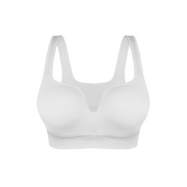 URPLITY Women's Seamless Sports Bra Yoga Bra Padded Cotton High Impact Push up Support Pullover Breathable Comfy Sport Camisole U Plunge Bra, White, M