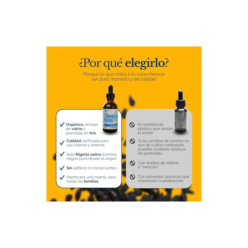 Mamá de Rocco | Aceite de Comino Negro Orgánico Prensado