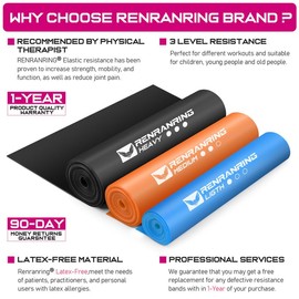 RENRANRING - Bandas de resistencia para entrenamiento, bandas de ejercicio para terapia física, estiramiento, recuperación, pilates, rehabilitación, entrenamiento de fuerza y yoga