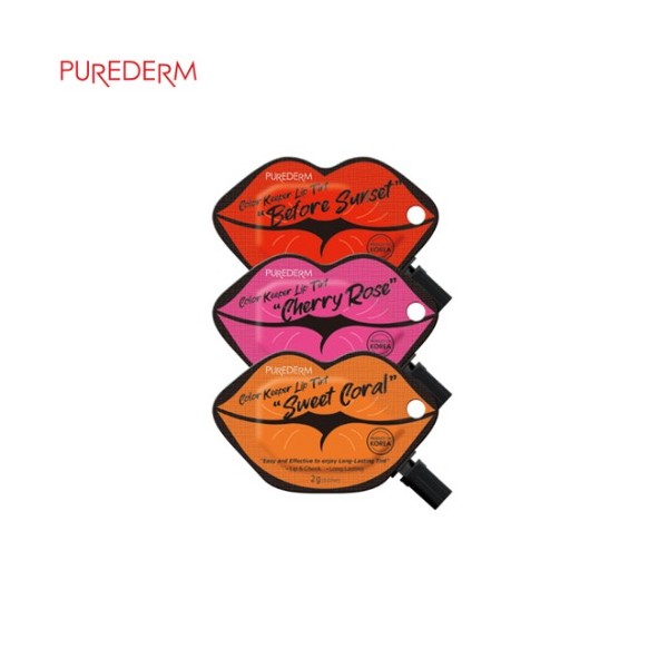 C&Tech Korea PUREDERM Color Keeper Lip Tint 2g*10ea, Color:Cherry Rose