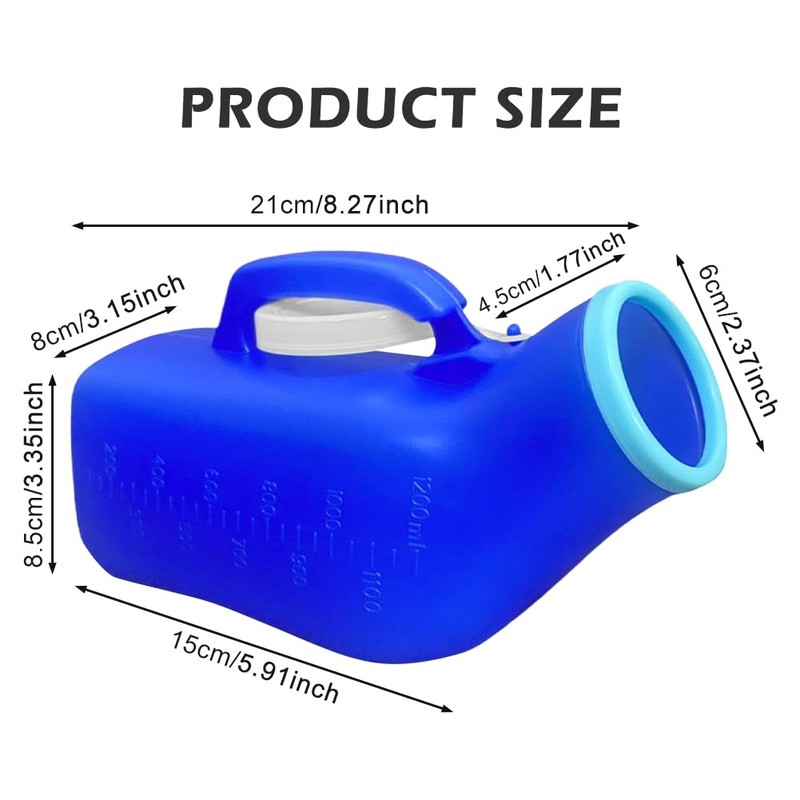 2 Pack Urinal Bottles for Men,Urin-e Bottle with Lid Urin-e