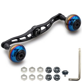 HEIGHTEN 130/120/115mm Reel Handle Shimano Daiwa Abu Garcia Universal Bait Reel Aurora Series (Black, 4.7 inches (120 mm) (816)