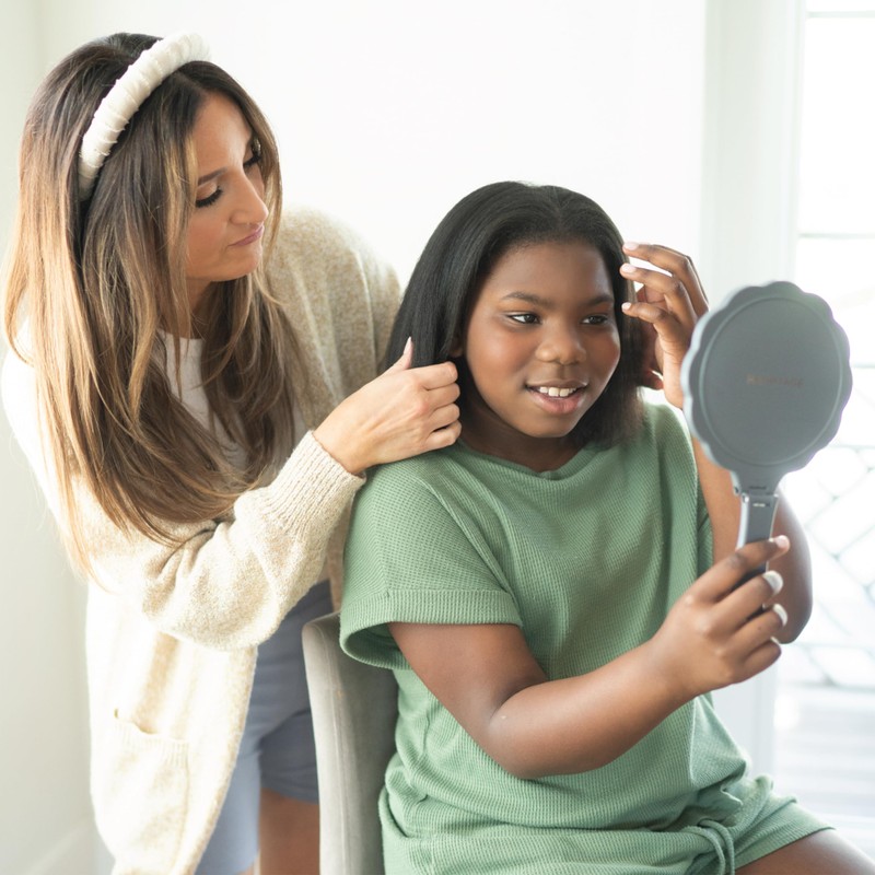 Strike A Pose Folding Hand Held Mirror with Adjustable Handle