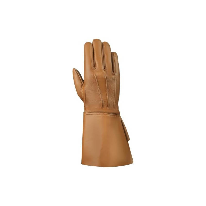 Daskz Leathers Men's Long Cuff Gauntlets Gloves Piper Drummer Band