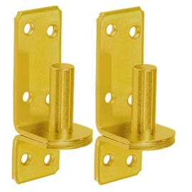 86mm x 30mm x 10mm Heavy Duty Gold Hinge Pin Gate Hinge Brackets Galvanised Steel (Pack of 2)