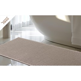Non Slip Super Absorbent Quick Dry Machine Washable Bath Mat 2025 Upgraded Waffle Chenille Small Bathroom Rug for bathtubs, Outside Shower, Bathroom Floor, Under Sink, or as a Door mat，17x24, Beige