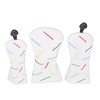 Golf Club Head Covers, 3pcs Long Neck Waterproof PU Leather