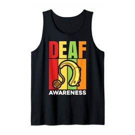 Hearing Aid Ear Disability Support Deaf Awareness Tank Top
