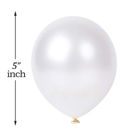 Metallic Balloons 5 inch Pearl White Balloons Small Latex Balloons White Party Decoration Balloons For Arch Birthday Party Weddings Christmas Decorations 50 Pieces