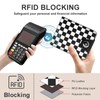 Tezmd Black and White Checkered Small Wallet Leather Slim Bifold