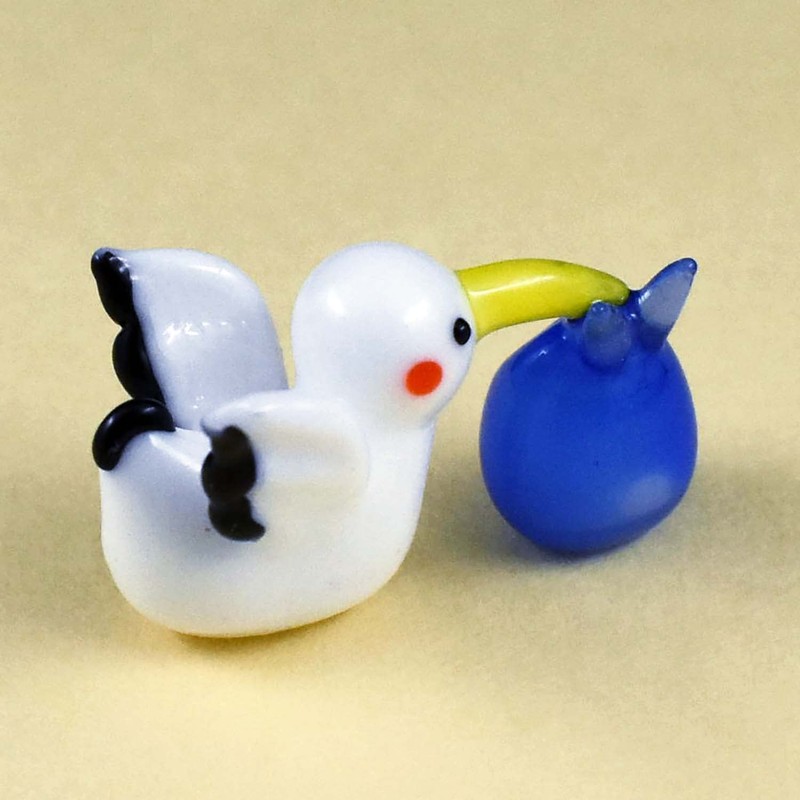 Four Cart Cute Handmade Glasswork Stork